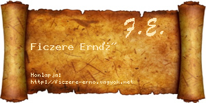 Ficzere Ernő névjegykártya